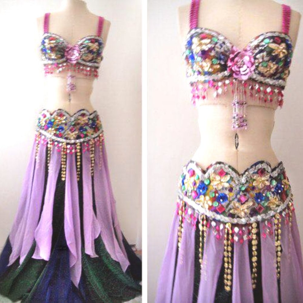 Ameynra Belly Dance Costume Multicolor Size M New